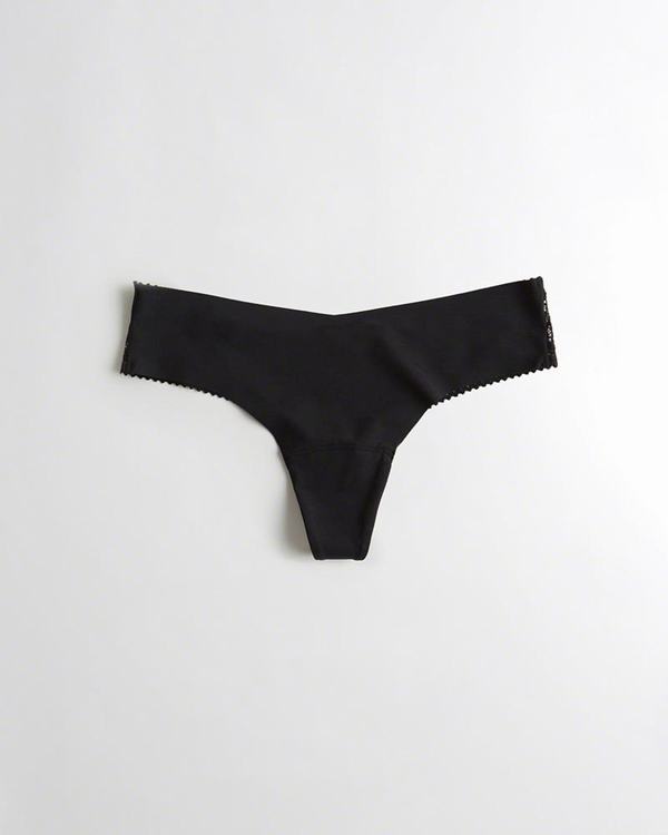 Mutande Hollister Donna gilly hicks No-Show Lace-Back Thong Nere Italia (803CWMUV)